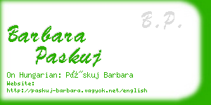 barbara paskuj business card